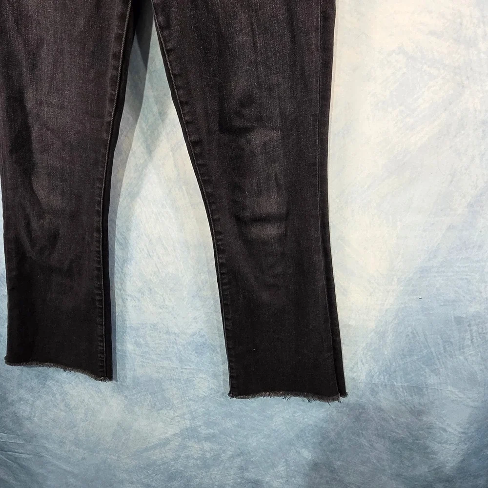 MOTHER Hustler Ankle Fray High Rise Flare‎ Jeans Faded Black Size 25